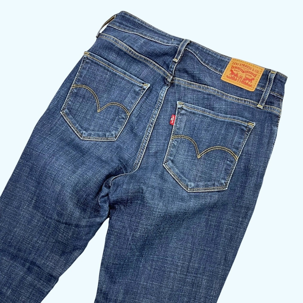 Levis 721 High Rise Skinny Jeans Womens 28 Dark Wash Indigo Denim Stretch 18881